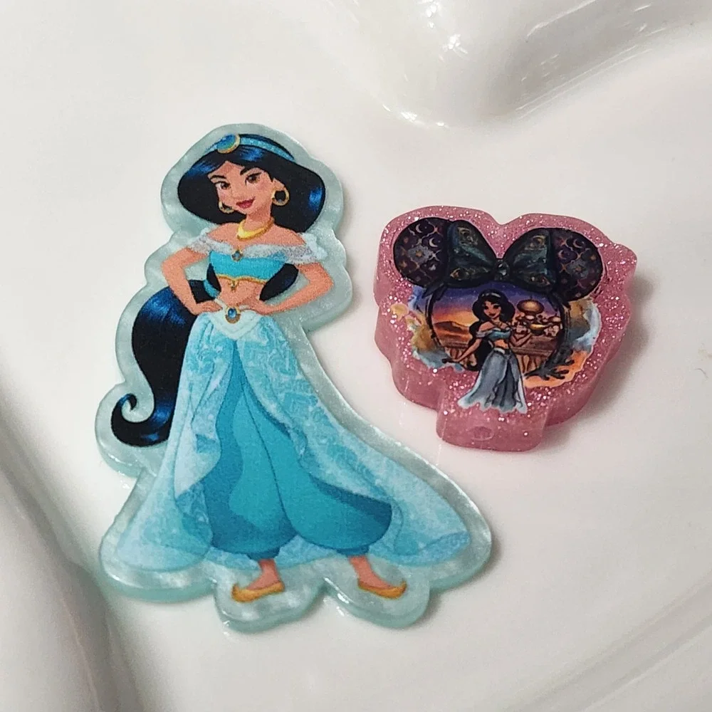 Princess flatback Focals Bead Badge Keychain Jaz Crafts Flats Planar Magnet